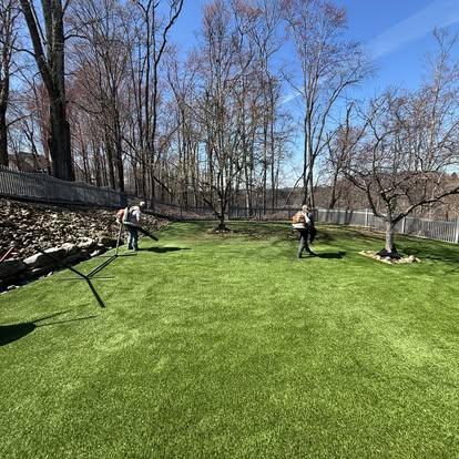 Lawn and bed cleanup at a local property